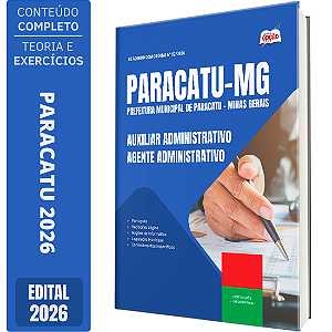 Apostila Prefeitura de Paracatu MG 2026 - Auxiliar Administrativo