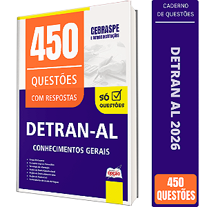 Caderno de 450 Questões DETRAN AL - Conhecimentos Gerais