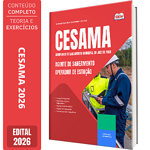 Apostila CESAMA de Juiz de Fora MG 2026 Agente de Saneamento - Operador de Estação