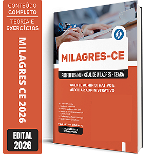 Apostila Prefeitura de Milagres CE 2026 - Agente Administrativo e Auxiliar Administrativo