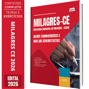 Apostila Prefeitura de Milagres CE 2026 - Agente Administrativo e Auxiliar Administrativo