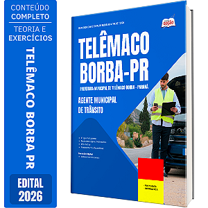 Apostila Prefeitura de Telêmaco Borba PR 2026 - Agente Municipal de Trânsito