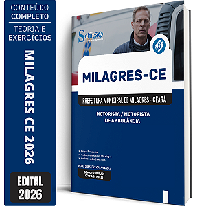 Apostila Prefeitura de Milagres CE 2026 - Motorista/Motorista de Ambulância
