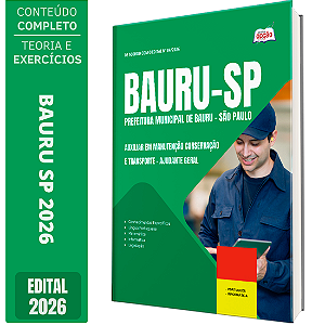 Apostila Prefeitura de Bauru SP 2026 Auxiliar em Manutenção Conservação e Transporte - Ajudante Geral