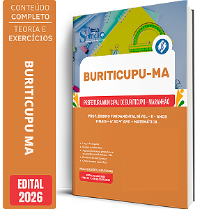 Apostila Prefeitura de Buriticupu MA 2026 - Prof. Ens Fund Nível 2 - Anos Finais - Matemática