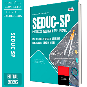 Apostila SEDUC SP 2026 Professor de Ensino Fundamental e Ensino Médio - Matemática