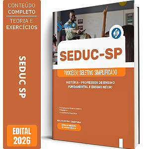 Apostila SEDUC SP 2026 Professor de Ensino Fundamental e Ensino Médio - História