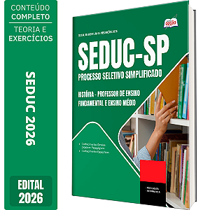 Apostila SEDUC SP 2026 Professor de Ensino Fundamental e Ensino Médio - História