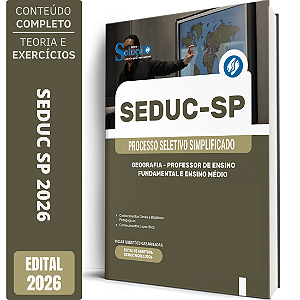 Apostila SEDUC SP 2026 Professor de Ensino Fundamental e Ensino Médio - Geografia