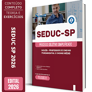 Apostila SEDUC SP 2026 - Professor de Ensino Fundamental e Ensino Médio - Inglês