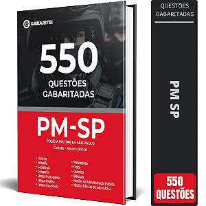 Apostila 550 Questões Gabaritadas PM SP 2026 Cadete - Aluno Oficial
