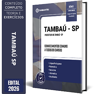 Apostila Prefeitura de Tambaú SP 2026 - Conhecimentos Comuns a todos os Cargos