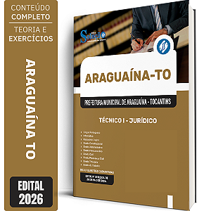 Apostila Prefeitura de Araguaína TO 2026 Técnico 1 - Jurídico