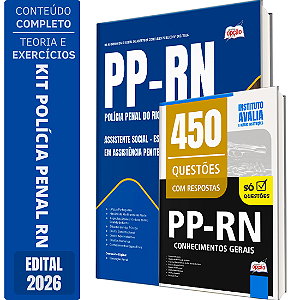 Kit Apostila Polícia Penal RN 2026 - Assistente Social + Caderno de 450 Questões Polícia Penal RN - Conhecimentos Gerais
