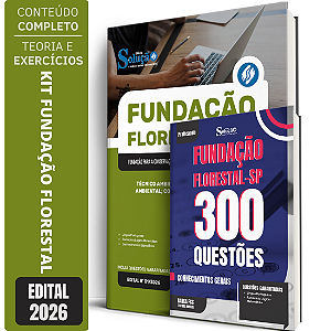 Kit Apostila Fundação Florestal 2026 Técnico Ambiental - Meio Ambiente + Caderno de 300 Questões - Conhecimentos Gerais