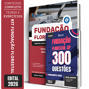 Kit Apostila Fundação Florestal 2026 - Comunicação Social + Caderno de 300 Questões - Conhecimentos Gerais