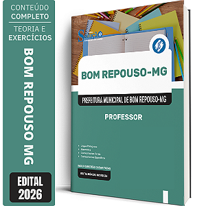 Apostila Prefeitura de Bom Repouso MG 2026 - Professor