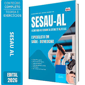 Apostila SESAU AL 2026 Especialista em Saúde - Biomedicina