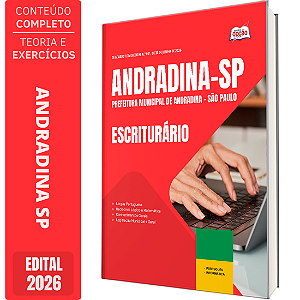 Apostila Prefeitura de Andradina SP 2026 - Escriturário