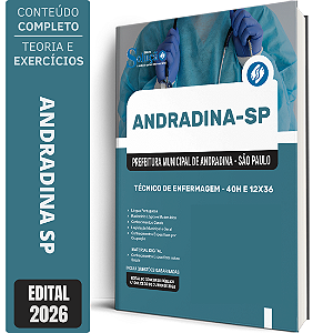 Apostila Prefeitura de Andradina SP 2026 - Técnico de Enfermagem - 40h e 12x36
