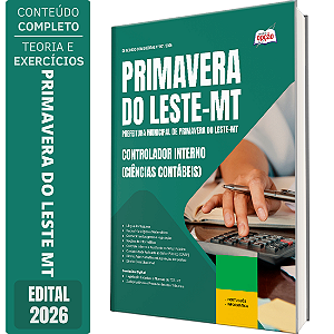 Apostila Prefeitura de Primavera do Leste MT 2026 - Controlador Interno (Ciências Contábeis)