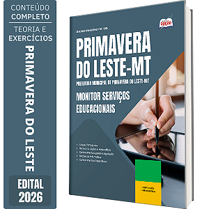 Apostila Prefeitura de Primavera do Leste MT 2026 - Monitor Serviços Educacionais