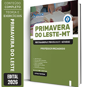 Apostila Prefeitura de Primavera do Leste MT 2026 - Professor Pedagogo
