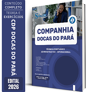 Apostila CDP PA Docas do Pará 2026 Técnico Portuário Administrativo - Operacional