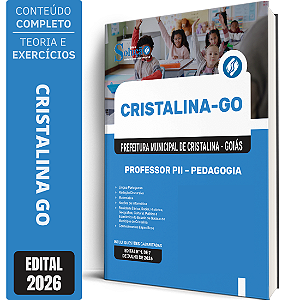 Apostila Prefeitura de Cristalina GO 2026 Professor PII - Pedagogia