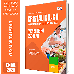 Apostila Prefeitura de Cristalina GO 2026 - Merendeiro Escolar