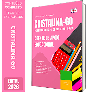 Apostila Prefeitura de Cristalina GO 2026 - Agente de Apoio Educacional