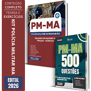 Kit Apostila PM MA 2026 Soldado do Quadro de Praças - Músicos + Caderno de 500 Questões PM MA