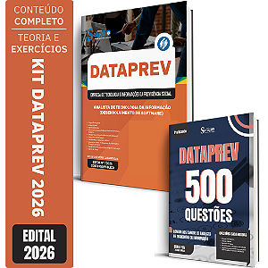 Kit Apostila Dataprev 2026 Desenvolvimento de Software + Caderno de 500 Questões DATAPREV