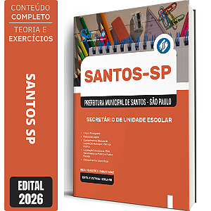 Apostila Prefeitura de Santos SP 2026 - Secretário de Unidade Escolar