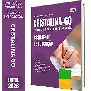 Apostila Prefeitura de Cristalina GO 2026 - Assistente de Educação