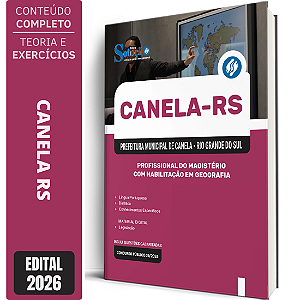 Apostila Prefeitura de Canela RS 2026 - Profissional do Magistério com Habilitação em Geografia