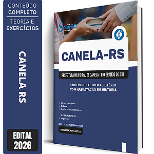 Apostila Prefeitura de Canela RS 2026 - Profissional do Magistério com Habilitação em História