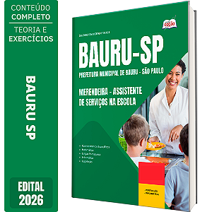 Apostila Prefeitura de Bauru SP 2026 Assistente de Serviços na Escola - Merendeira