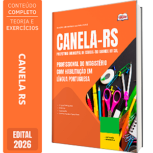 Apostila Prefeitura de Canela RS 2026 - Profissional do Magistério com Habilitação em Língua Portuguesa