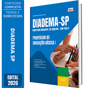 Apostila Prefeitura de Diadema SP 2026 - Professor de Educação Básica 1