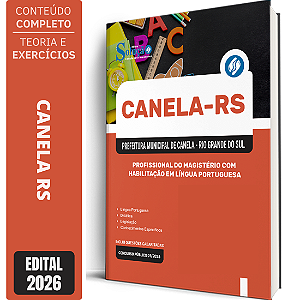 Apostila Prefeitura de Canela RS 2026 - Profissional do Magistério com Habilitação em Língua Portuguesa