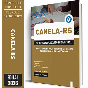 Apostila Prefeitura de Canela RS 2026 Profissional do Magistério com Habilitação Técnica Pedagógica - Supervisor