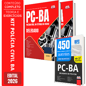 Kit Apostila PC BA 2026 - Delegado de Polícia Civil + Caderno de 450 Questões PC BA