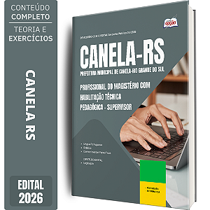 Apostila Prefeitura de Canela RS 2026 Profissional do Magistério com Habilitação Técnica Pedagógica - Supervisor