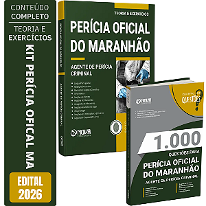 Kit Apostila Perícia Oficial MA 2026 Agente de Perícia Criminal - Especialidade: Generalista + Livro 1000 Questões