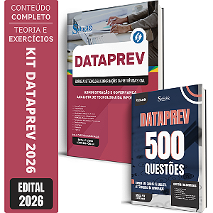 Kit Apostila DATAPREV 2026 Tecnologia da Informação - Administração e Governança + Caderno de 500 Questões