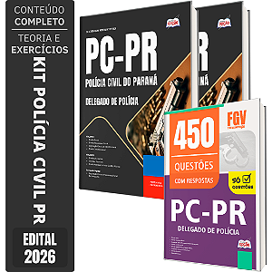 Kit Apostila PC PR 2026 - Delegado de Polícia + Caderno de 450 Questões