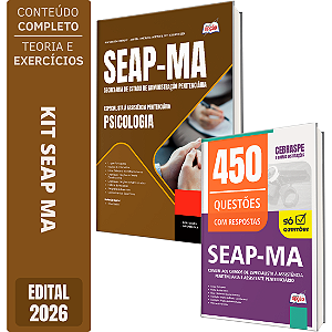 Kit Apostila SEAP MA 2026 Assistência Penitenciária - Especialidade: Psicologia + Caderno de 450 Questões