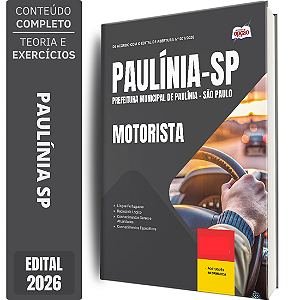 Apostila Prefeitura de Paulínia SP 2026 - Motorista