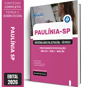 Apostila Prefeitura de Paulínia SP 2026 Professor de Educação Básica PEB 2 - Inglês